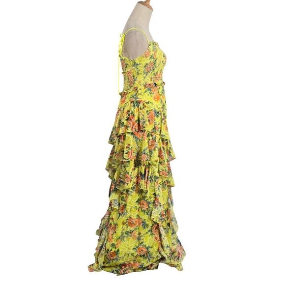 Alice + Olivia Jocelyn Tiered Ruffle Maxi Dress NWT - Picture 4 of 9